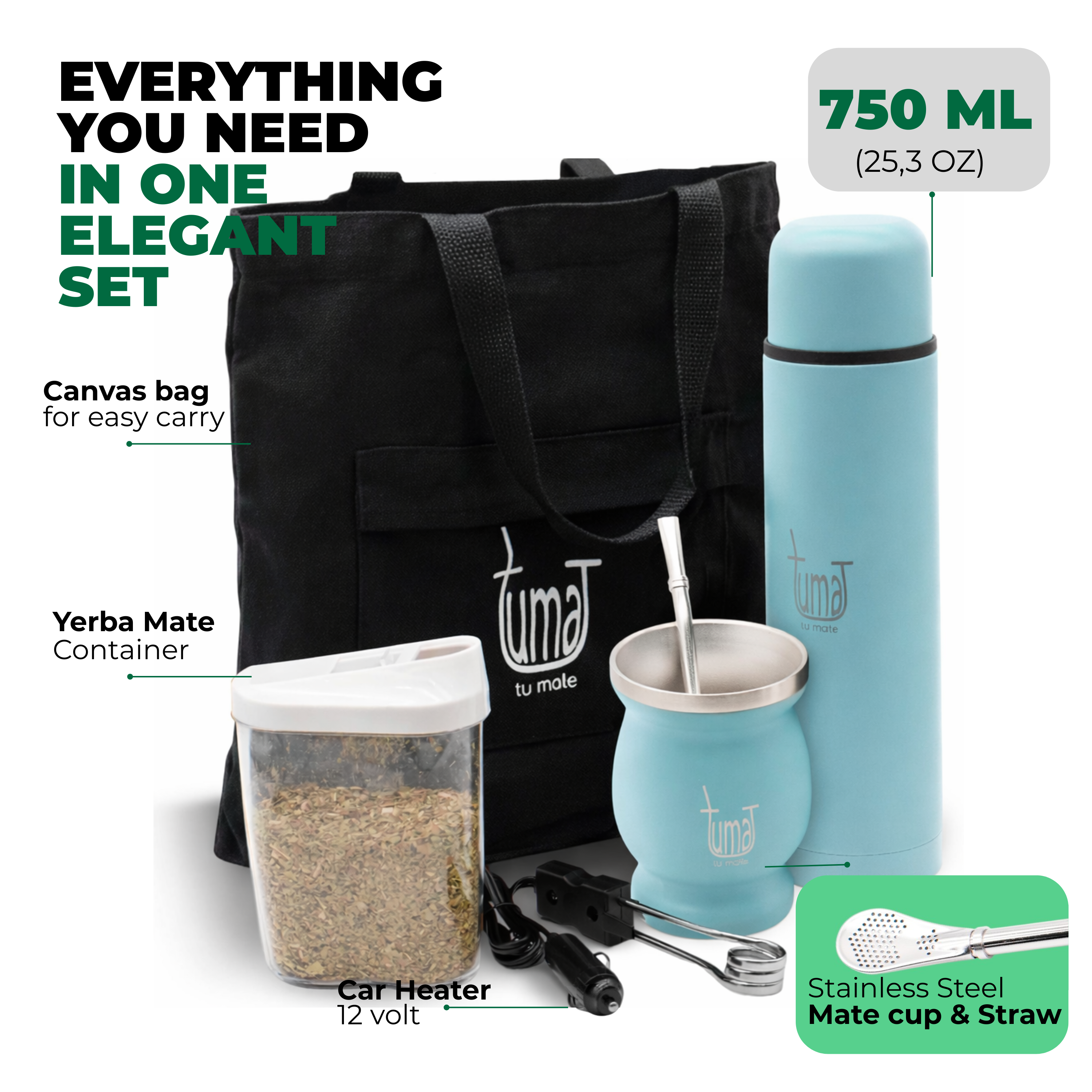 Yerba Mate Kit PRO Light Blue